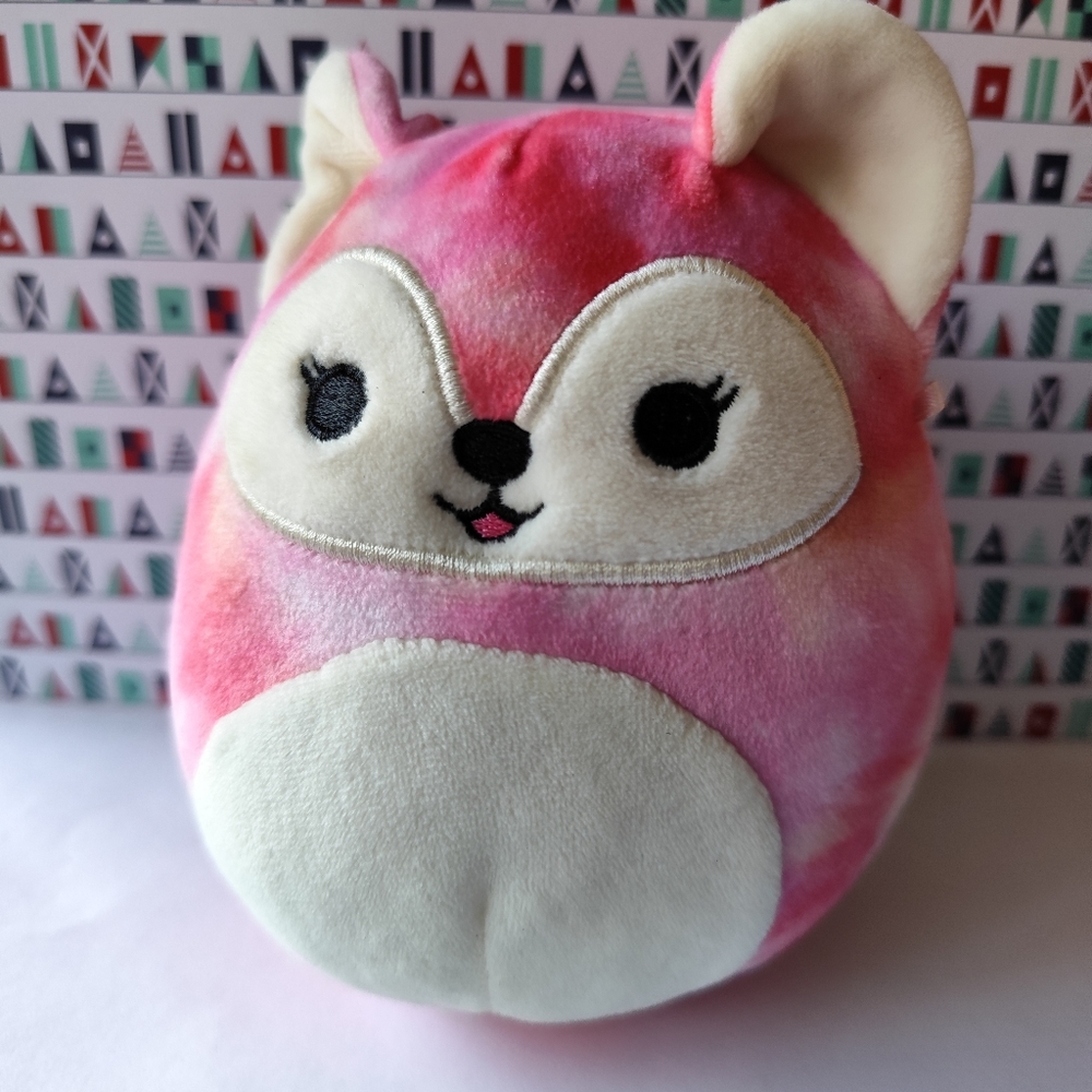 3/$20💗Squishmallow 5" Sabine the Pink Tie Dye Fox Plush Kellytoy